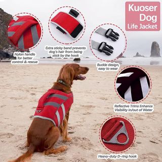 No. 4 - Kuoser Dog Life Jacket with Reflective Stripes - 4