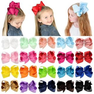 No. 8 - 20PCS Big 6 Inch Hair Bows for Girls - 1