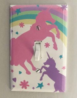 No. 6 - Create-A-Mural Pastel Unicorn Nursery Switch Plates - 3