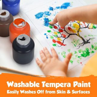 No. 4 - EXTRIC Washable Paint for Kids – 12 Count Finger Paint - 4