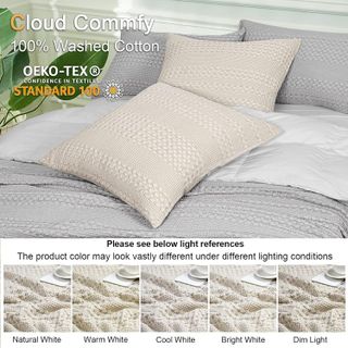 No. 1 - PHF 100% Cotton Waffle Weave Euro Sham Covers - 4