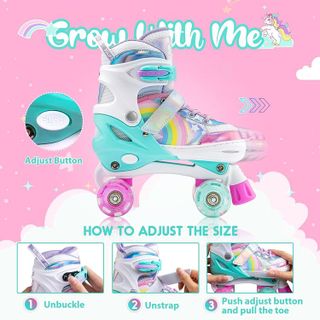 No. 1 - SULIFEEL Rainbow Unicorn Roller Skates - 2