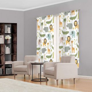 No. 6 - MESHELLY Nursery Safari Animals Curtains - 4