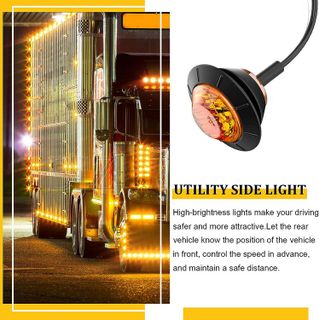 No. 10 - BJZ 3/4'' LED Trailer Marker Clearance Lights Amber Round 12V LED Side Marker - 5