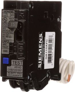 No. 4 - SIEMENS QA115AFC 15-Amp Single Pole 120-volt Plug-On Combination AFCI Breaker - 1