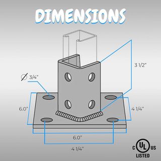 No. 4 - OhLectric Single Standard Strut Channel Post Base - 3