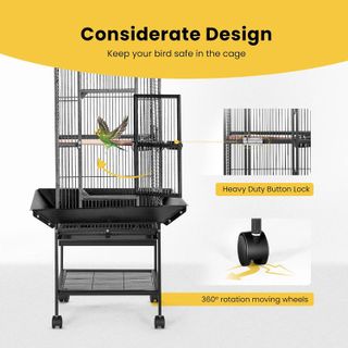 No. 10 - VIVOHOME 72 Inch Wrought Iron Large Bird Cage - 4