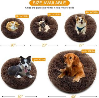 No. 5 - Geizire Cat Beds for Indoor Cats, Dog Beds for Small Dogs, Washable Donut Calming Round - 5