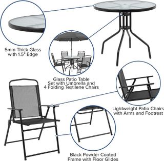 No. 7 - Flash Furniture Patio Dining Set - 3