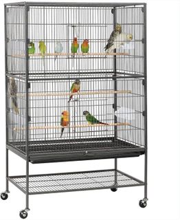 No. 2 - Yaheetech 52-inch Wrought Steel Standing Large Flight King Bird Cage - 1