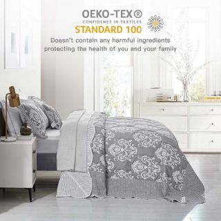 No. 6 - HZ&HY Oversized King Bedspread Grey - 4