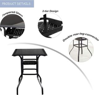 No. 5 - LOKATSE HOME Patio Bar Height Outdoor Table Bistro Square Outside High Top - 4