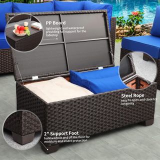 No. 4 - Rattaner Outdoor Storage Table Wicker Patio Coffee Table - 2