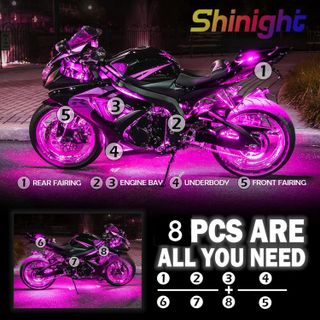 No. 10 - SHINIGHT 8 Pcs Motorcycle LED Light Kits - 2