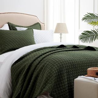 No. 6 - SunStyle Home Quilt Set King Olive Green - 1