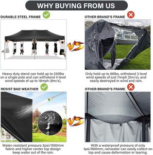 No. 10 - HOTEEL 10x20 Pop Up Canopy with 6 Sidewall - 2