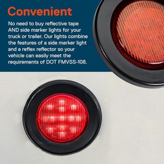 No. 2 - True Mods 2pc 2.5" Red Round Trailer LED Clearance Marker Lights - 2