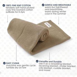 No. 8 - Bleu La La Organic Cotton Baby Swaddle Blanket - 5