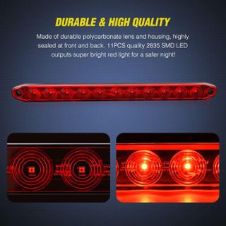 No. 10 - Nilight 2PCS 16Inch 11 LED Red Trailer Light Bar - 4
