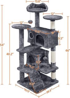No. 1 - Yaheetech 54in Cat Tree Tower Condo Furniture Scratch Post - 3