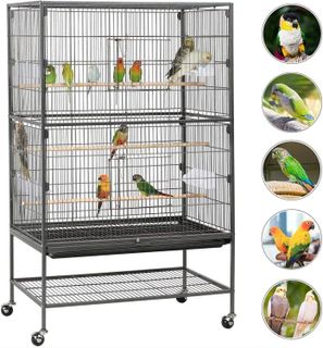 No. 2 - Yaheetech 52-inch Wrought Steel Standing Large Flight King Bird Cage - 5