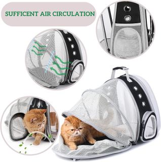 No. 3 - Lollimeow Bubble Expandable Cat Backpack Pet Travel Carrier - 4