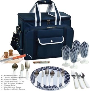 No. 9 - Picnic at Ascot- Original Insulated Picnic Cooler with Service for 4 - 4
