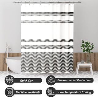 No. 6 - AmazerBath Shower Curtain Sets - 4