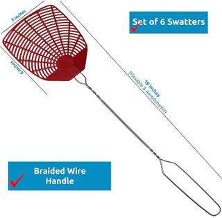 No. 4 - Bug & Fly Swatter – Braided Metal Handle 6 Pack Fly Swatters - 2