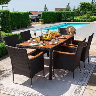 No. 4 - Devoko Dining 7 PCS Furniture - 1