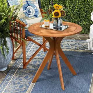 No. 6 - Tangkula Teak Patio Bistro Table - 2