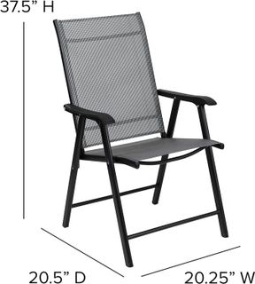 No. 9 - Flash Furniture Paladin Gray Outdoor Folding Patio Sling Chair - 2