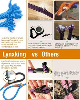 No. 9 - Lynxking Dog Leash Slip Lead Snap Hook Rope Leash Strong Heavy Duty Braided Dog Training Leash - 3