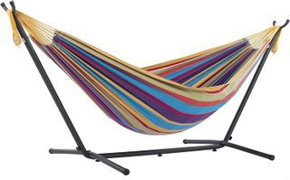 No. 7 - Vivere Double Cotton Hammock with Space Saving Steel Stand - 1