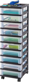 No. 4 - IRIS USA 10 Drawer Rolling Storage Cart with Organizer Top - 1