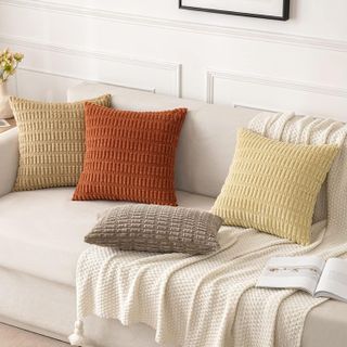 No. 1 - MIULEE Pack of 2 Corduroy Decorative Fall Throw Pillow Covers - 4