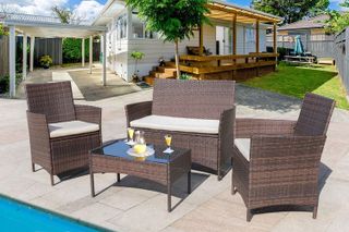 No. 5 - Homall 4 Pieces Patio Furniture Sets - 2