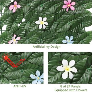 No. 8 - OUSHENG Artificial Ivy Fence Privacy Screen Cover with Flowers - 5