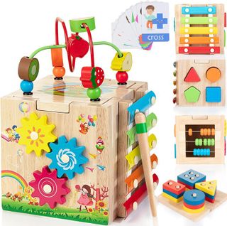 No. 4 - Bravmate Wooden Activity Cube - 1