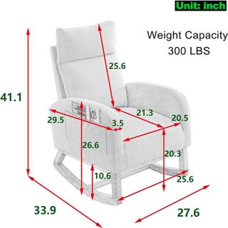 No. 7 - Nursery Rocking Chair with Solid Wood Legs - 2