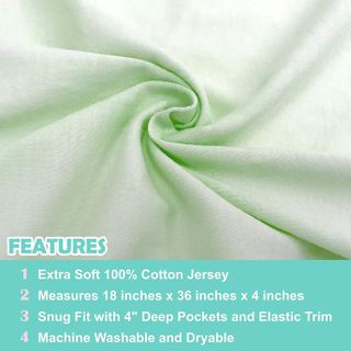 No. 1 - TL Care 100% Natural Cotton Jersey Knit Cradle/Bassinet Sheet - 2