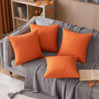 No. 4 - MIULEE Pack of 2 Decorative Fall Outdoor Solid Waterproof Throw Pillow Covers - 5