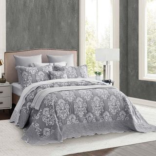 No. 6 - HZ&HY Oversized King Bedspread Grey - 5