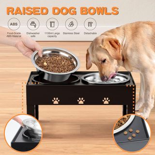 No. 4 - LAKIPETN Adjustable Elevated Dog Bowls - 3