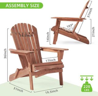 No. 2 - Wooden Folding Adirondack Chair - 3