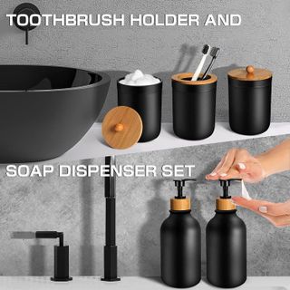 No. 10 - MIERTING Black Bathroom Accessories Set 5 Pcs - 4