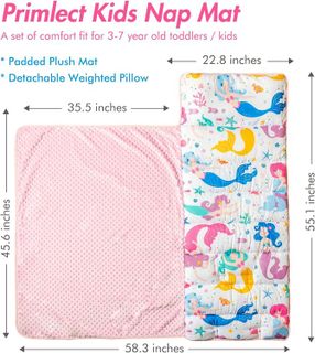 No. 3 - Nap Mat- Toddler Nap Mat with Pillow & Fleece Blanket - 2