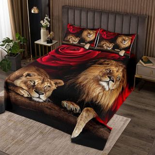 No. 4 - Erosebridal Lion Bedspread Quilt Set - 1