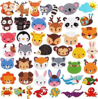 No. 2 - Labeol 42Pcs 5D Diamond Painting Stickers Kits for Kids - 1