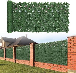 No. 8 - OUSHENG Artificial Ivy Fence Privacy Screen Cover with Flowers - 1